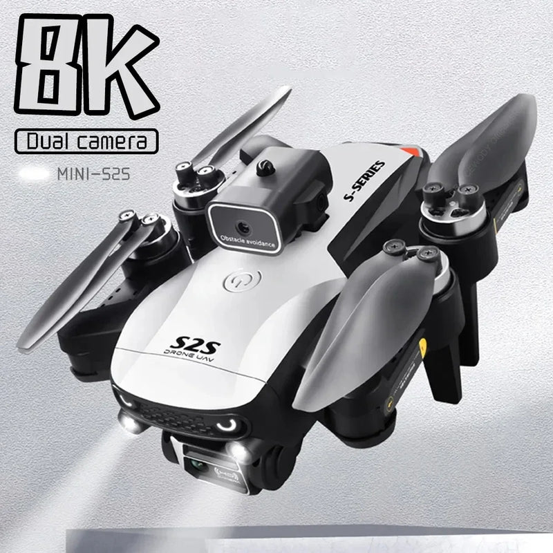 S2S Mini Drone 4k 8K HD Câmera para evitar obstáculos Fotografia aérea Motor sem escova Dobrável
